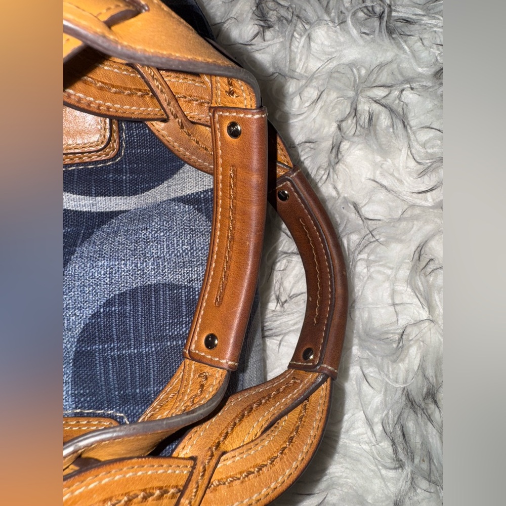 Coach Denim Signature Mini Tote Shoulder Bag #F12195 Rare Vintage - Picture 16 of 17